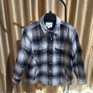 Plaid Black and Gray Men's Jacket